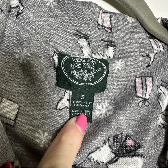 Laura Ashley Scottie Dog Pajama Set Long Sleeve Top and Pants Size Small Holiday - Picture 4 of 11